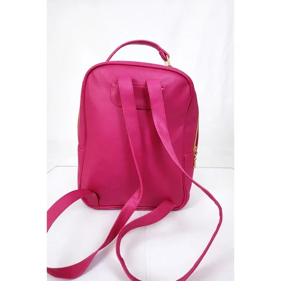 Juicy Couture Pink Mini Backpack Black Sequin Front Gold Hardware Y2K Glam Bag - Picture 2 of 7